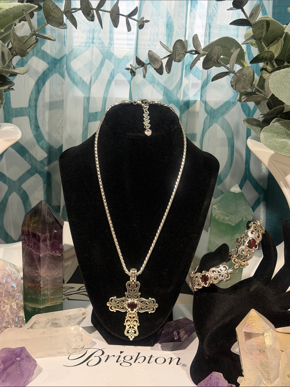 🌹 RARE SET SLVR SWAROVSKI CRYSTAL BRIGHTON VINTAGE 🌹 #Whimsygoth
